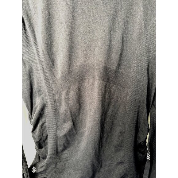 Athleta Women's Black Style 591607 Athletic Nylon Spandex Blend Long Sleeve Top - Picture 3 of 12